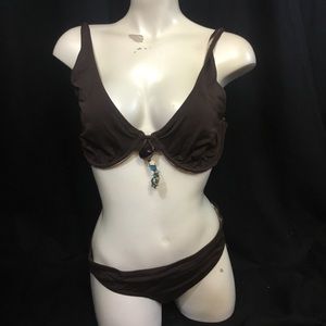 Bikini brown with beads 44d & 44c bikini set
